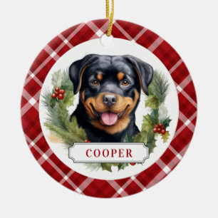 Rottweiler Ceramic Circle Ornament