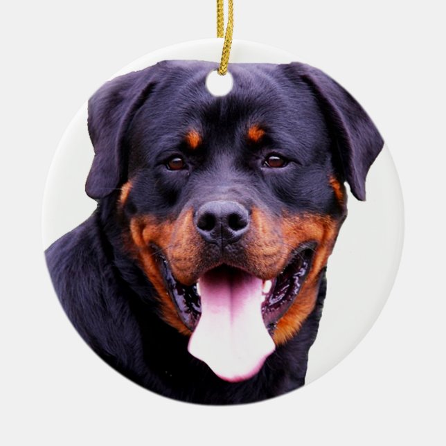 rottweiler ceramic tree decoration (Front)
