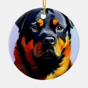 Rottweiler Ceramic Tree Decoration