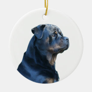 Rottweiler  ceramic tree decoration