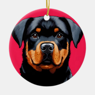 Rottweiler Ceramic Tree Decoration