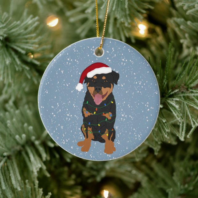 Rottweiler Christmas Ceramic Tree Decoration (Tree)