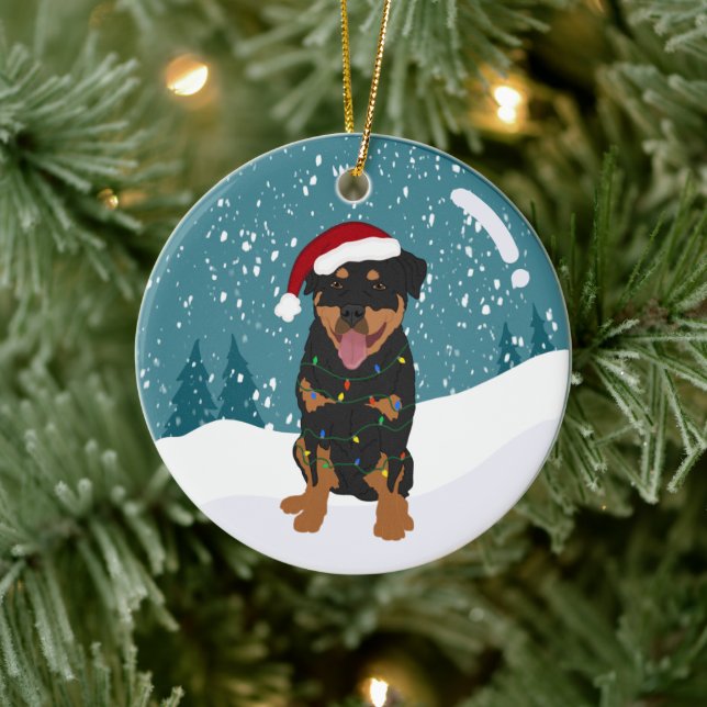 Rottweiler Christmas  Ceramic Tree Decoration (Tree)