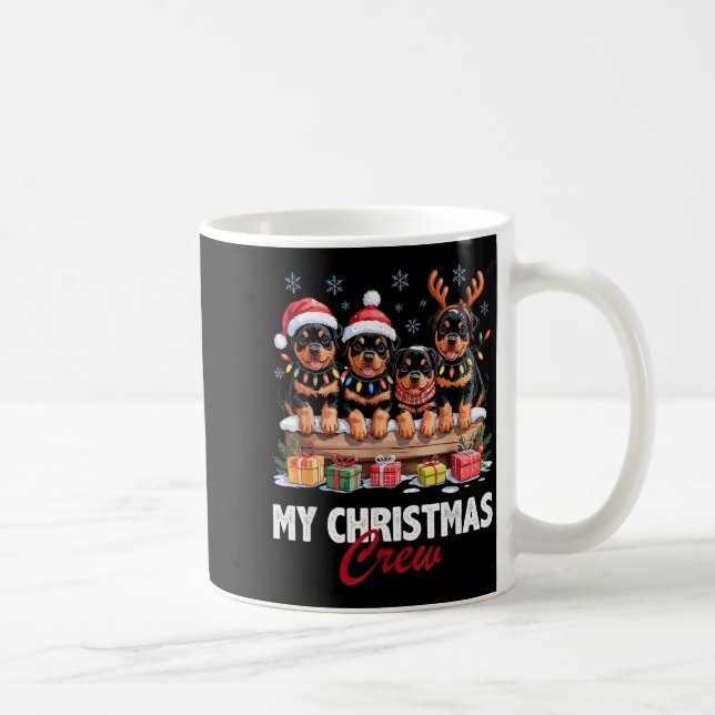 Rottweiler Christmas Crew Funny Dog Lovers Holiday Coffee Mug (Right)