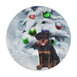 Rottweiler Christmas Cutting Board