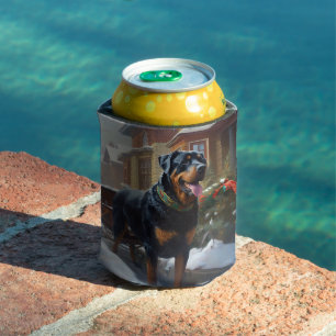 Rottweiler Christmas Festive Season Can Cooler