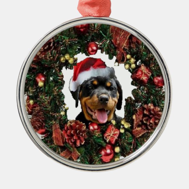 Rottweiler Christmas Ornament (Front)