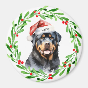 Rottweiler Christmas Personalised Monogram Name Magnet
