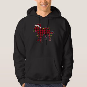 Rottweiler Christmas Santa Hat Red Plaid Buffalo P Hoodie