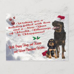 Rottweiler Christmas Snow Scene Postcard