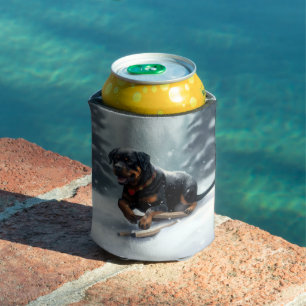 Rottweiler Christmas snow winter Throw Pillow Can Cooler