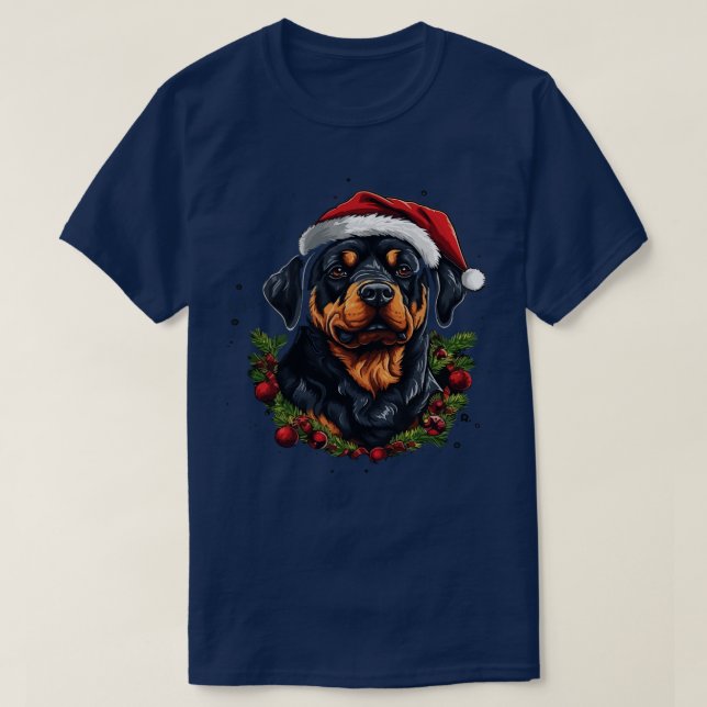 Rottweiler Christmas T-Shirt (Design Front)