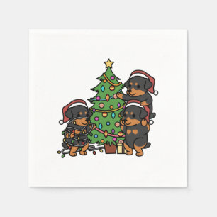 Rottweiler Christmas Tree Napkin