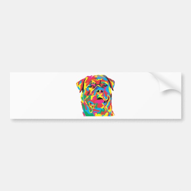 rottweiler colour bumper sticker (Front)