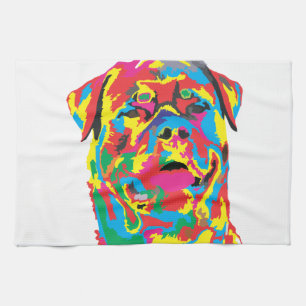 rottweiler colour tea towel