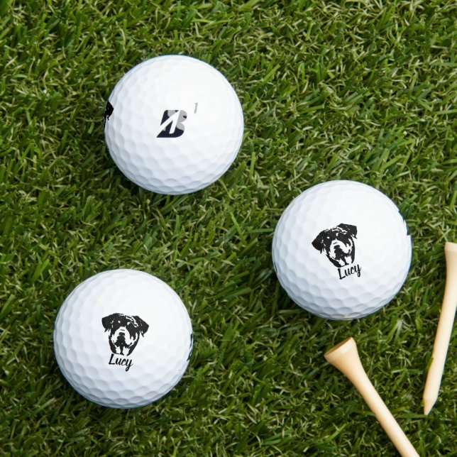 Rottweiler Custom Name Signature  Golf Balls (Insitu Grass)
