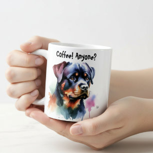 Rottweiler Cute ''Coffee! Anyone?'' Coffee Mug
