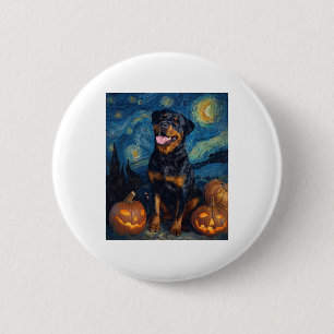 Rottweiler Cute Dog Halloween Jack O Lantern Pumpk 6 Cm Round Badge