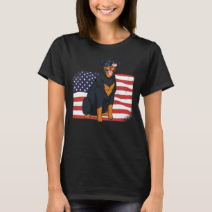 Rottweiler Dad &amp Mum American Flag 4th Of July T-Shirt
