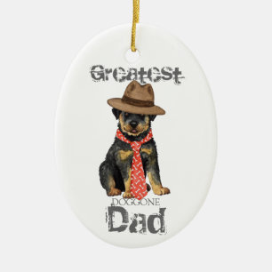 Rottweiler Dad Ceramic Ornament