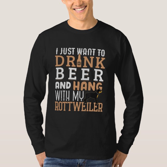 Rottweiler Dad Funny Father's Day Rottie Dog Beer T-Shirt (Front)