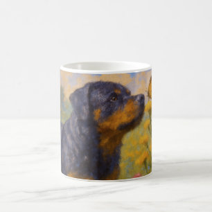 Rottweiler Dad Mug Painterly Pet Portrait