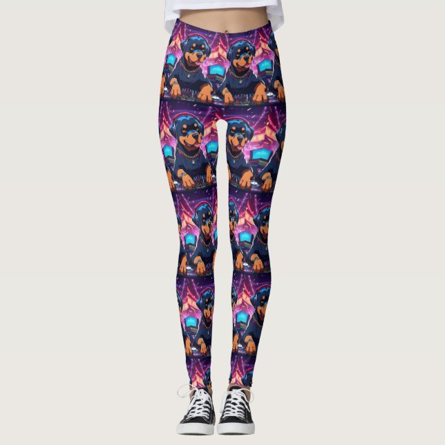 Rottweiler Djing Leggings 5 (Front)