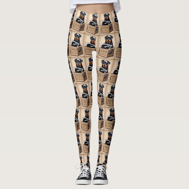 Rottweiler Djing Leggings 6 (Front)