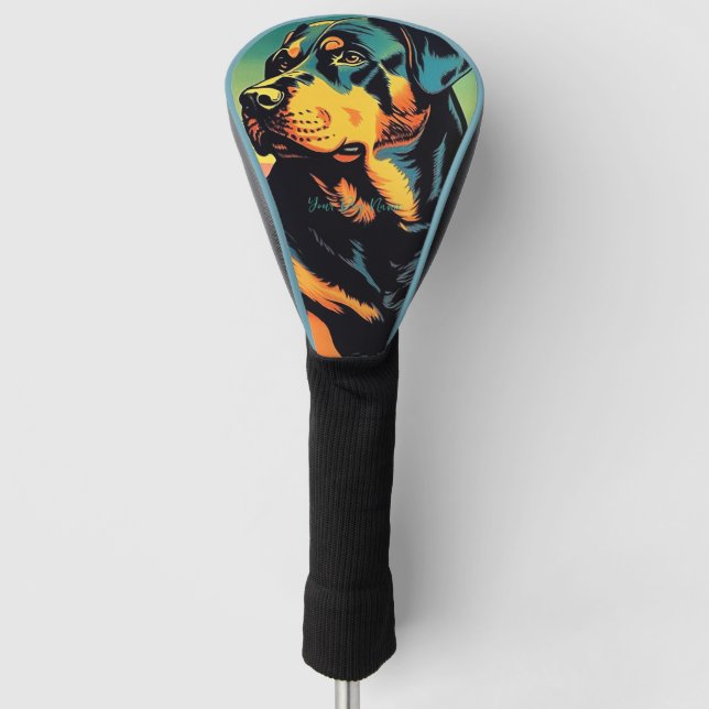 Rottweiler Dog 001 - Bruno Pokopen Golf Head Cover (Front)