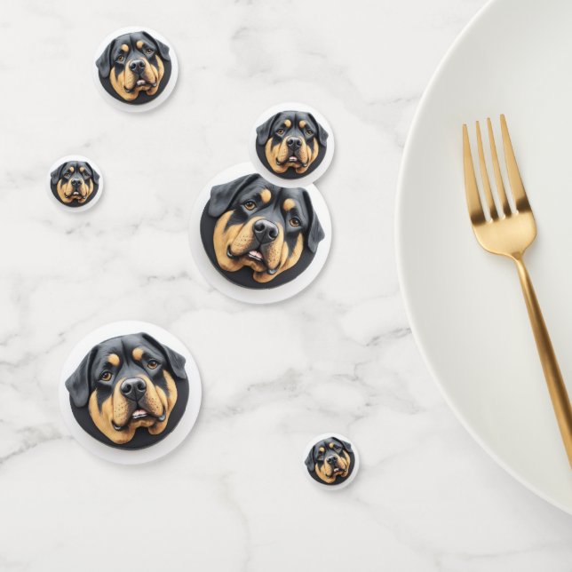 Rottweiler Dog 3D Inspired Confetti (Group)