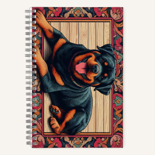 Rottweiler Dog 3D Stylish Colourful Border Notebook