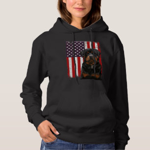 Rottweiler Dog 4th Of July American Flag Patriotic Hoodie