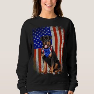 Rottweiler Dog American Flag 4th Of July Patriotic Sweatshirt