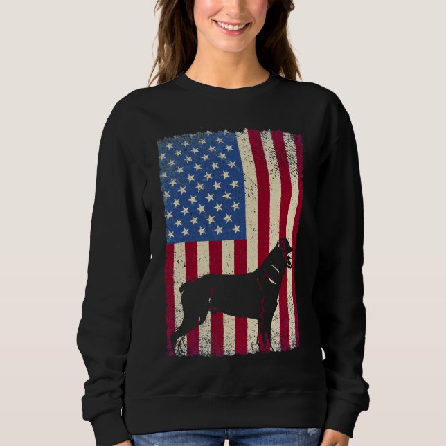Rottweiler Dog American Flag  Dog Lover Sweatshirt (Front)