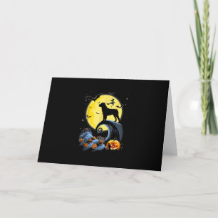 rottweiler dog and moon funny halloween costume holiday card