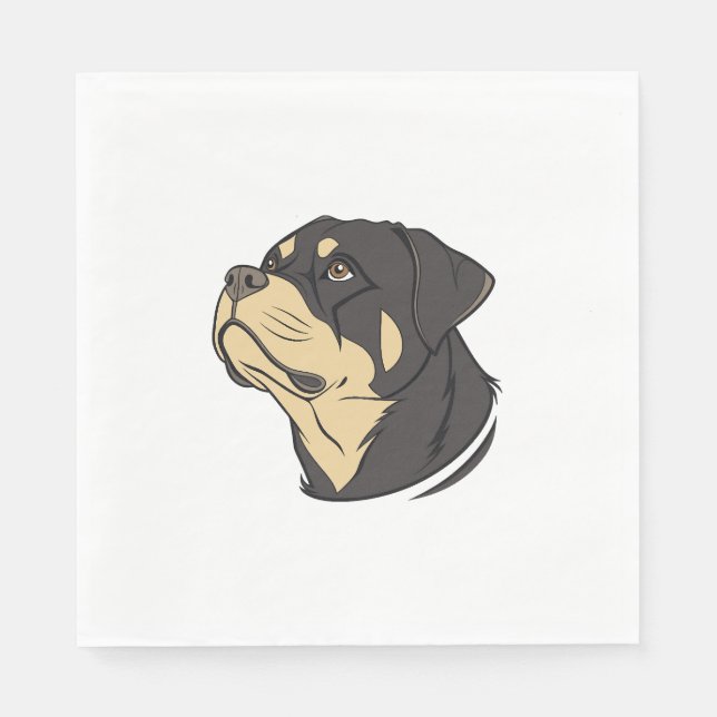 Rottweiler Dog Art Napkin (Front)