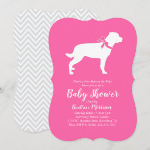 Rottweiler Dog Baby Shower Pink Girl Rottie Invitation
