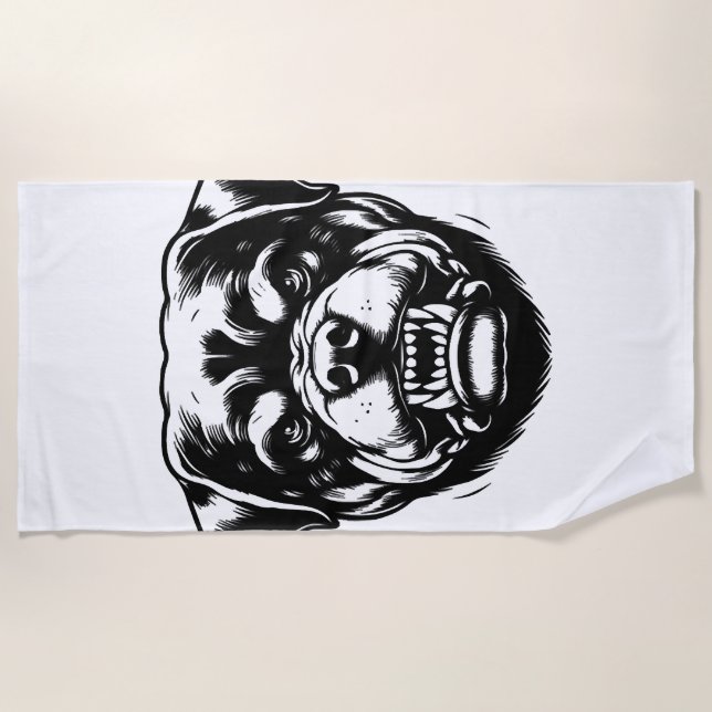 Rottweiler Dog  Beach Towel (Front)
