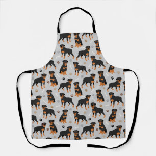 Rottweiler Dog Bones and Paws Apron