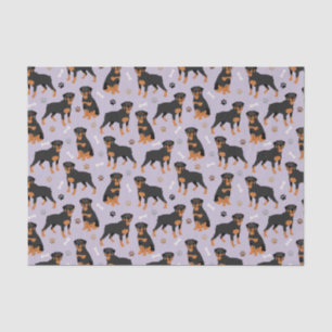 Rottweiler Dog Bones and Paws Tissue Paper