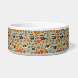 Rottweiler Dog Bowl Halloween Cute Kawaii Floral
