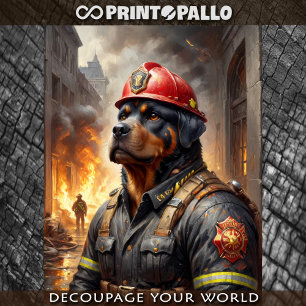 Rottweiler dog breed as Firefighter - Tissue Paper
