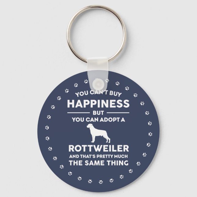 Rottweiler Dog Breed Happiness Key Ring (Front)
