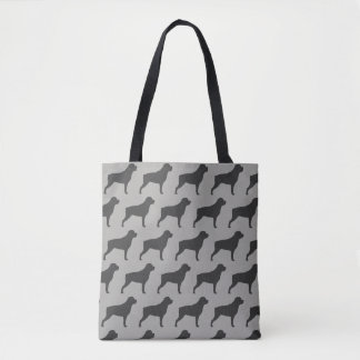 Rottweiler Dog Breed Silhouettes Pattern Grey Tote Bag