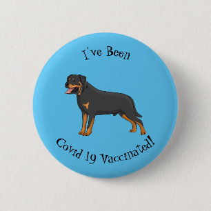 Rottweiler dog cartoon illustration  6 cm round badge