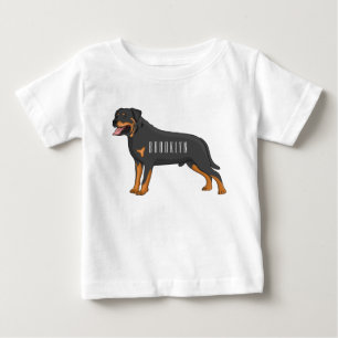 Rottweiler dog cartoon illustration baby T-Shirt