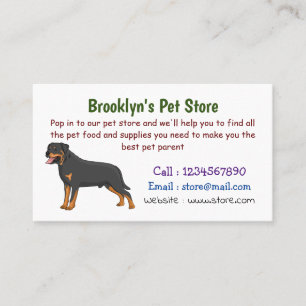 Rottweiler dog cartoon illustration  business card