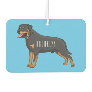 Rottweiler dog cartoon illustration car air freshener