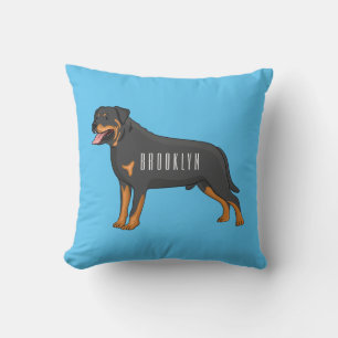 Rottweiler dog cartoon illustration cushion