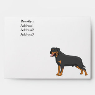 Rottweiler dog cartoon illustration envelope